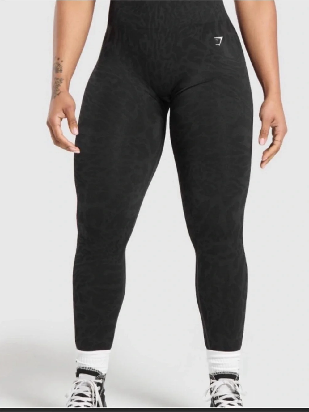 Gymshark Black High-Rise Seamless Patterned Leggings
